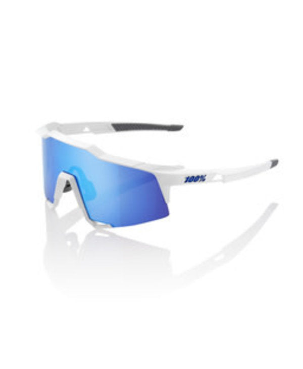 100% Speedcraft Sunglasses Matte White Hiper Blue