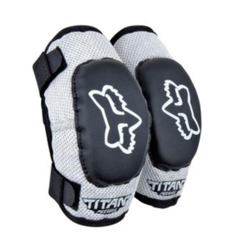 FOX TITAN PEEWEE ELBOW GUARD BLACK/SILVER