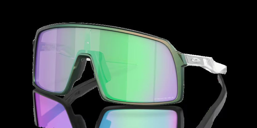 OAKLEY SUTRO MATTE SILVER GREEN COLORSHIFT W/ PRIZM ROAD JADE